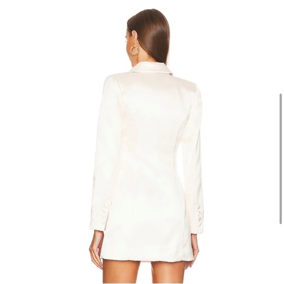 Michael Costello x REVOLVE Telma Double Breasted Blazer Mini Dress Satin Small - Picture 4 of 11